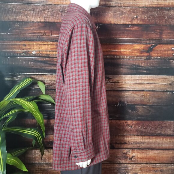 Southpole Top XL Vintage Y2K Flannel Button Up Shirt Red Gray Plaid - Picture 3 of 12